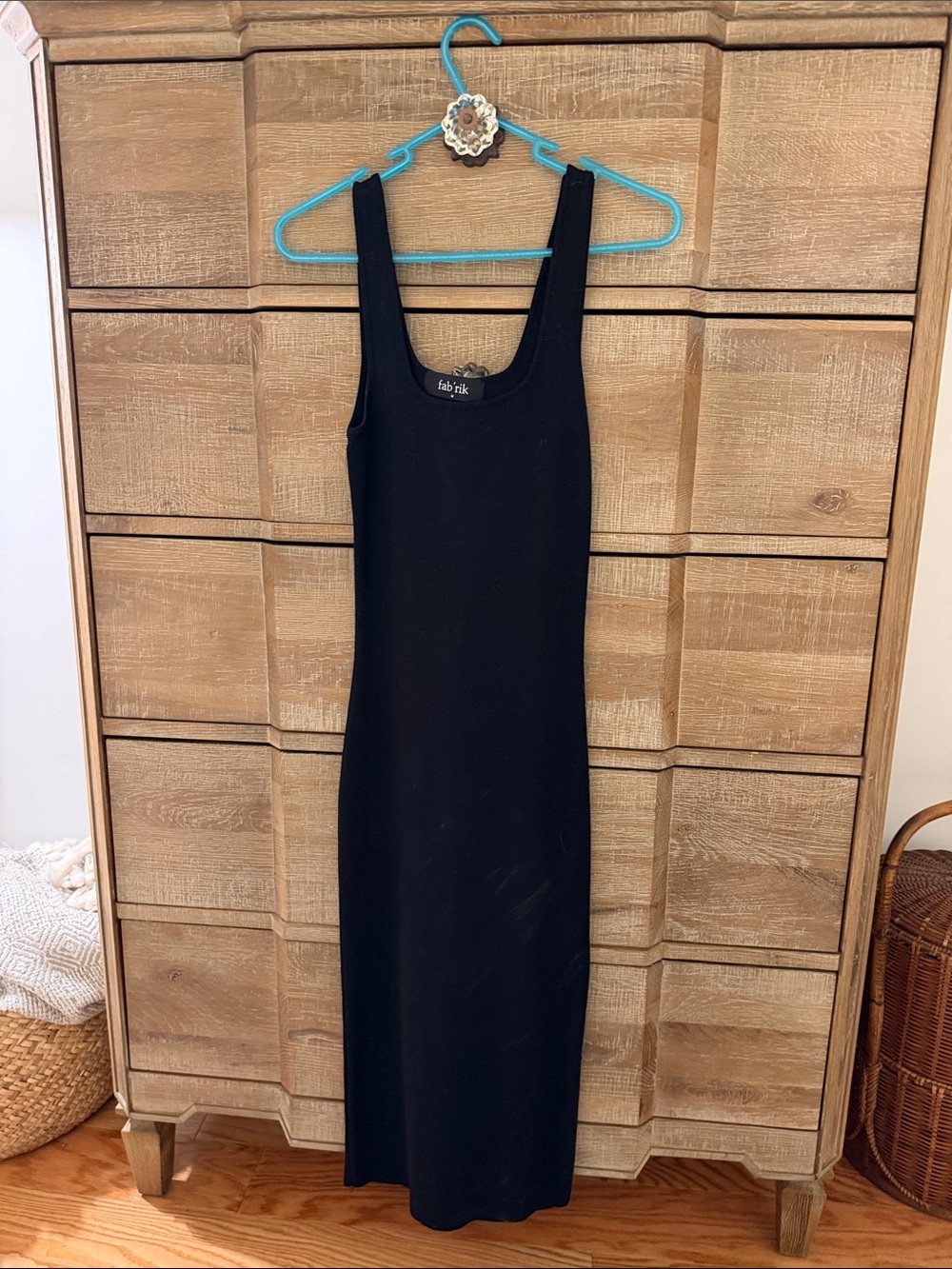 Fab’rik Black Tube Midi Dress with Slit